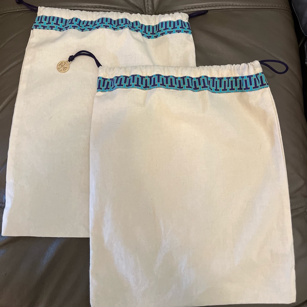 Set of (2) Tory Burch Dustbags 12” X 15”.  Excellent condition.